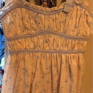 Altar'd State Cream and Blue Floral Annabelle Dress